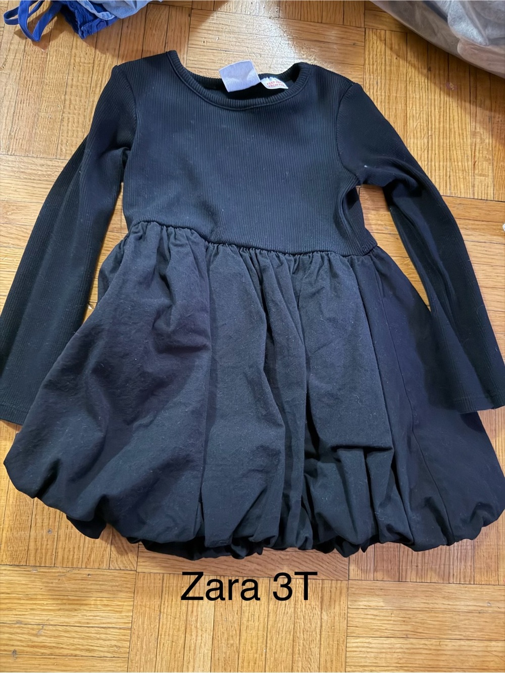 Zara Black Long-Sleeve Bubble Dress for Kids